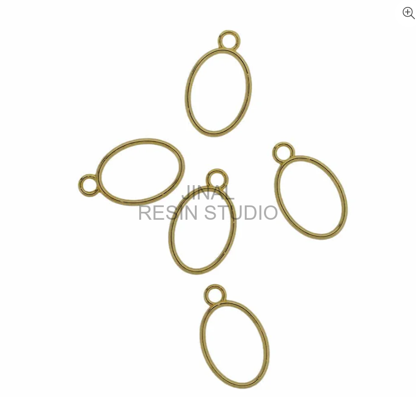 5 In 1 Gold Oval Bezels - 5 pc