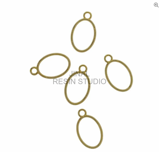 5 In 1 Gold Oval Bezels - 5 pc