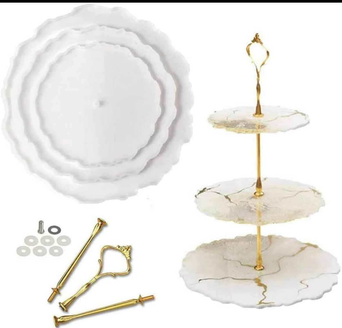 3 tier cake stand mould with fittings