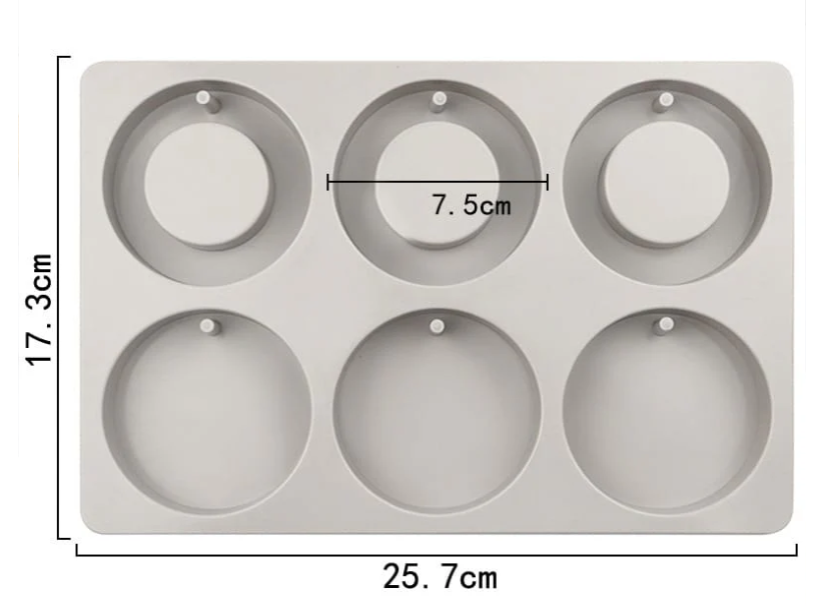6-Cavity Round Circle & Donut Hanging Tag Mould