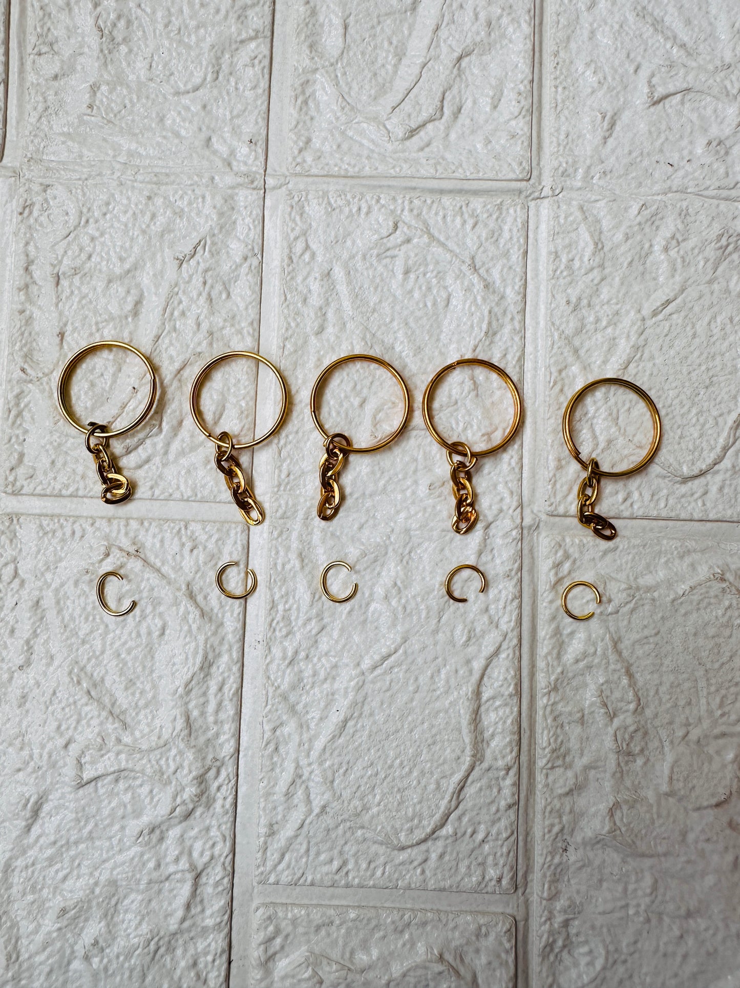 Keychain Ring - Golden - 10 pcs