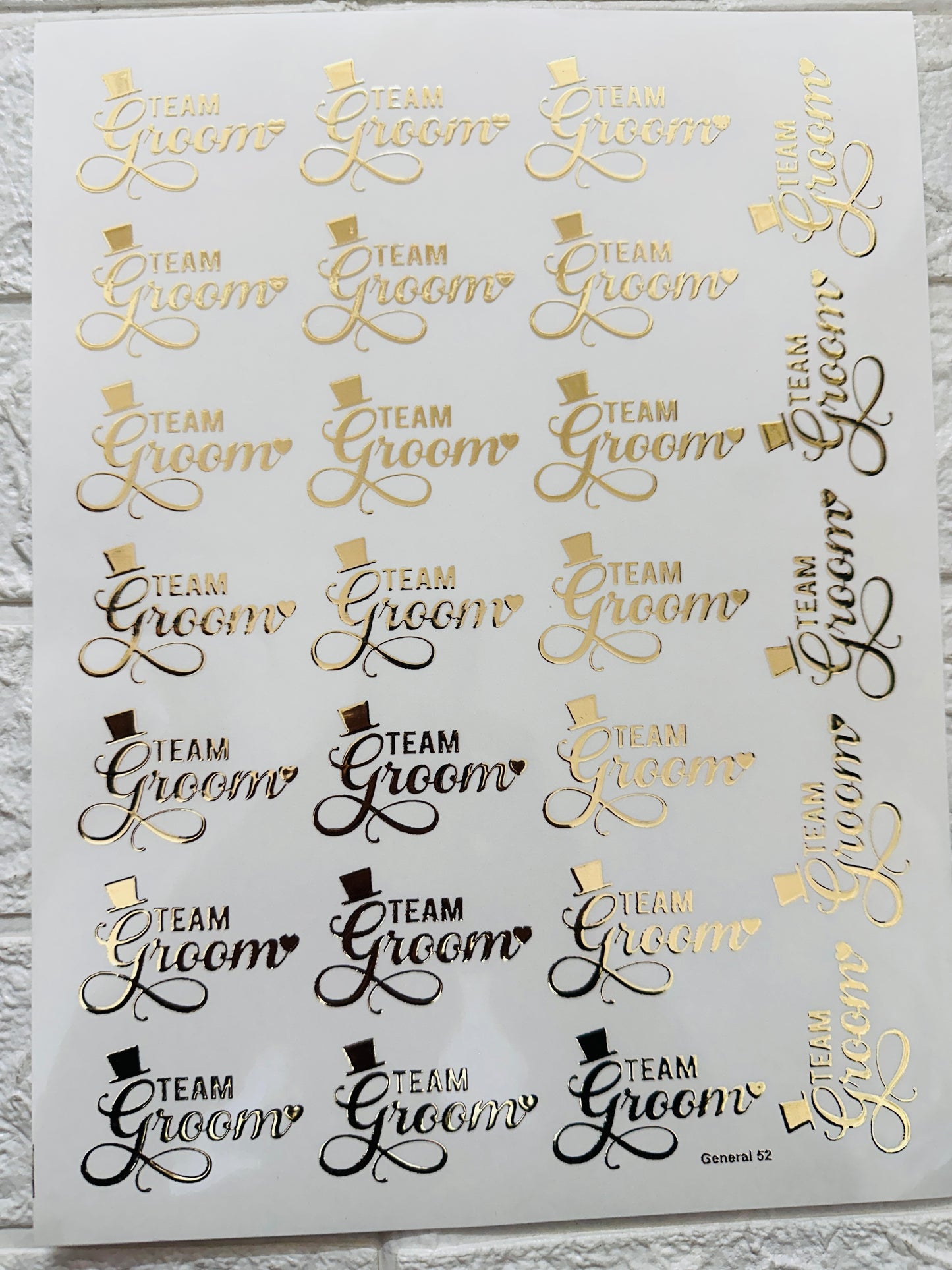 Groom Embossed sticker