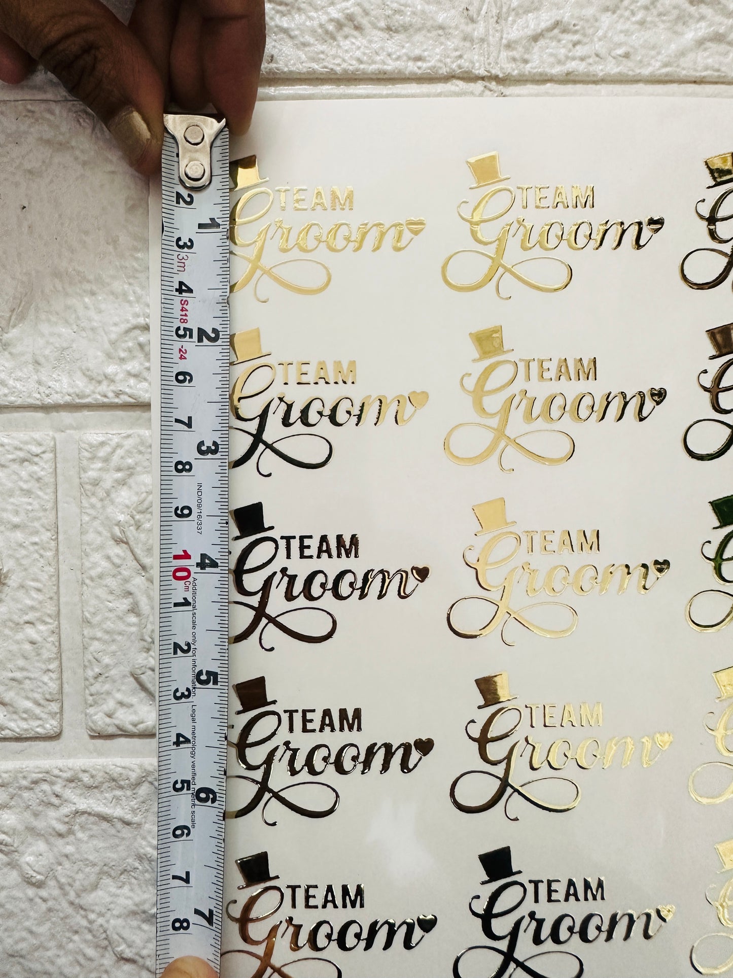 Groom Embossed sticker