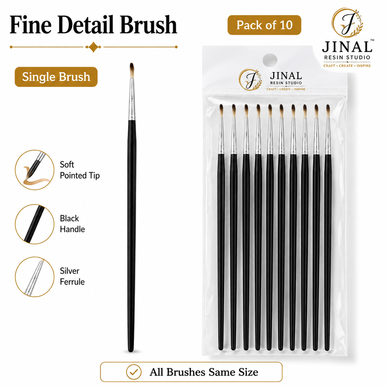 10 Pcs DIY Craft Brushes