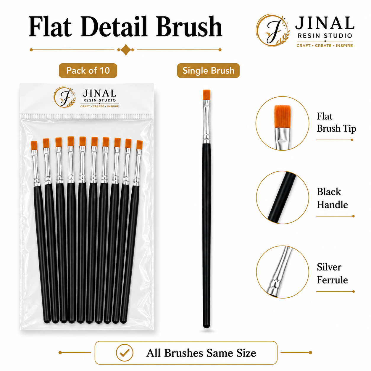 Premium 10 Pcs DIY Craft Brushes