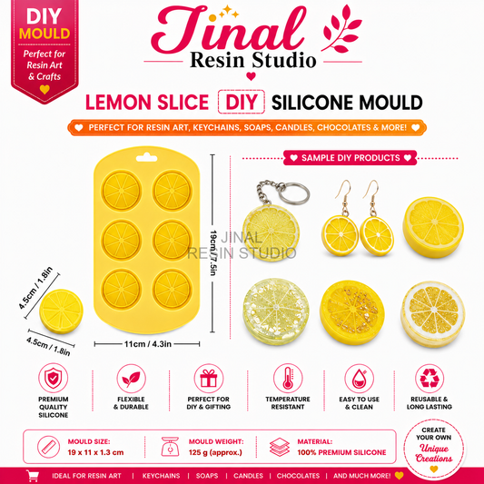 6 Cavity Lemon Silicone Mould