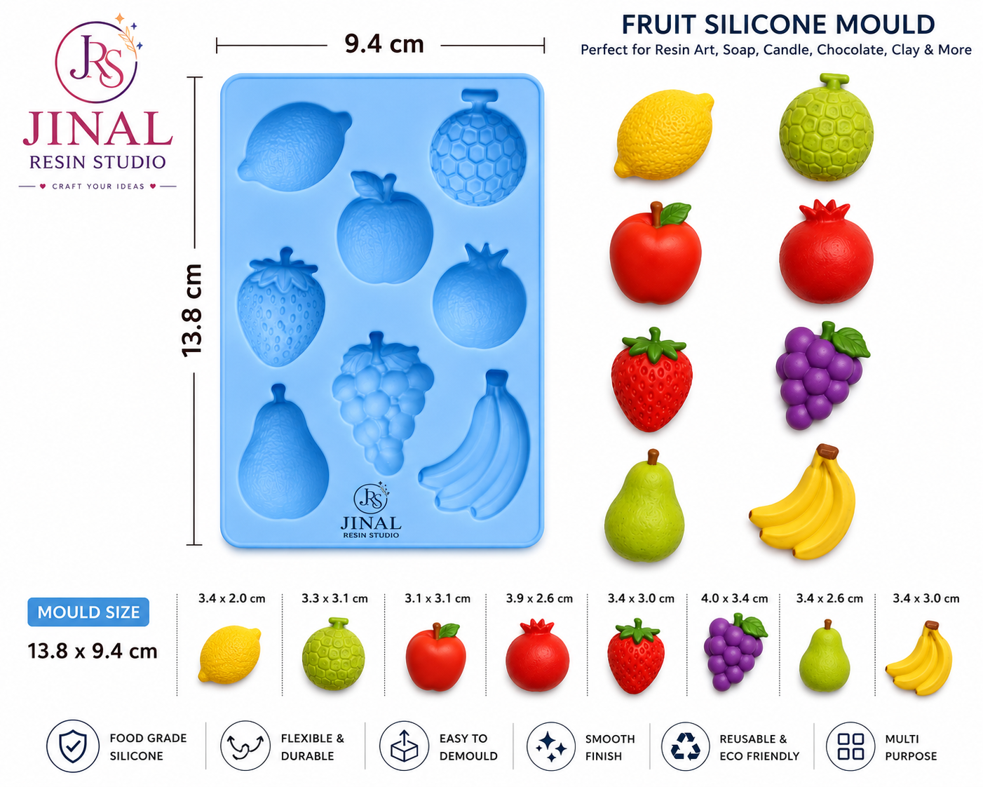 8 Cavity mix fruit DIY mould