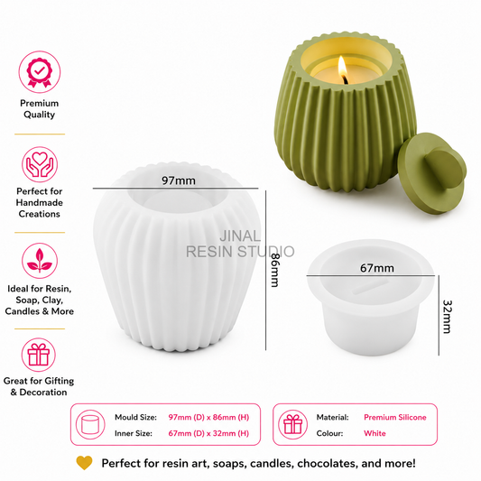 Round Stripe Candle / Storage Box Mould SM1418