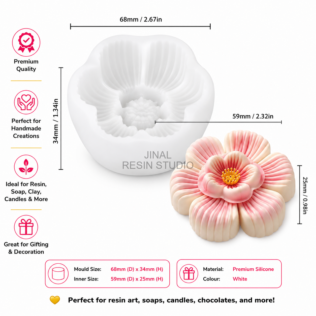 3D Flower  Mould HM0048