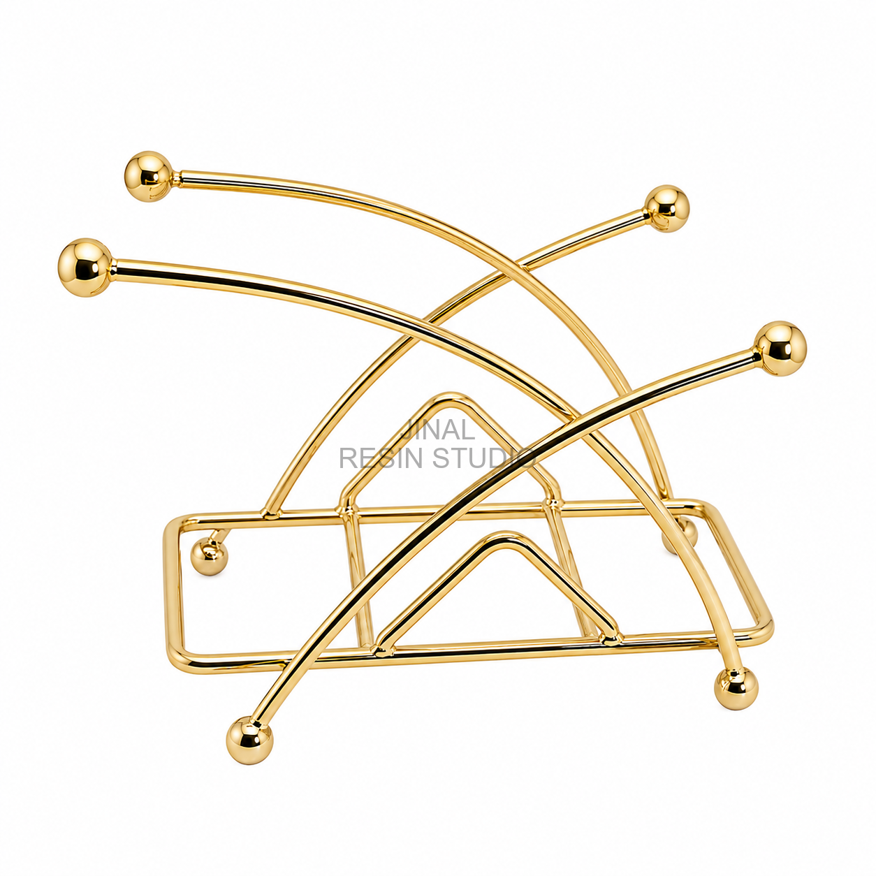 Golden metal coaster stand