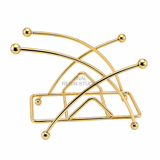 Golden metal coaster stand