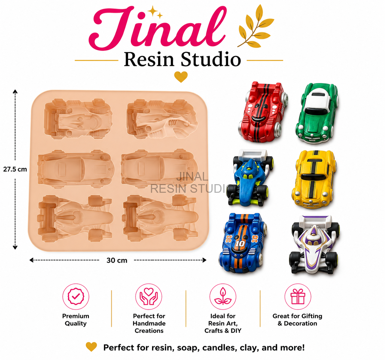6 Racing Car Mould for DIY Concrete Art