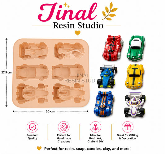 6 Racing Car Mould for DIY Concrete Art
