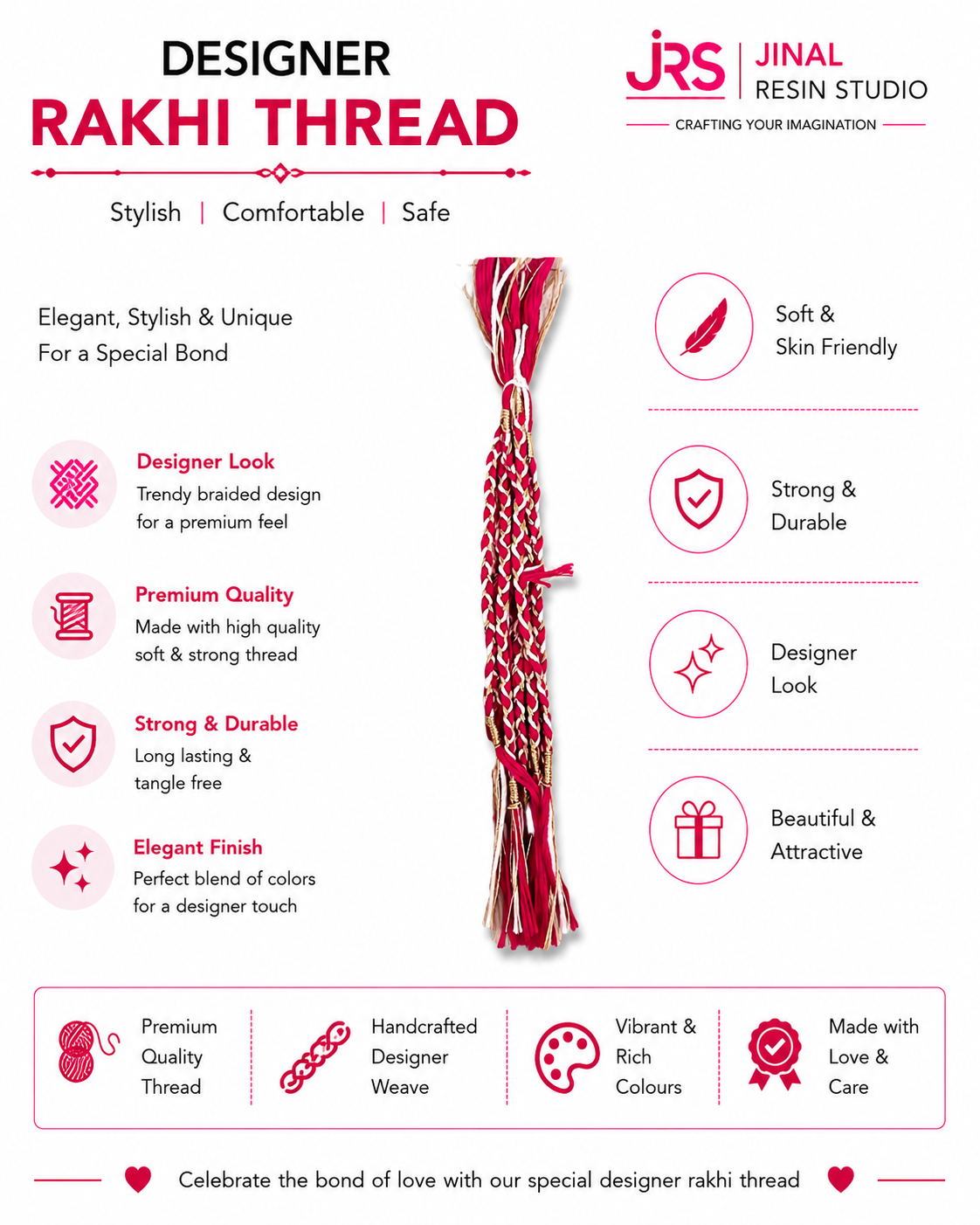 Designer Rakhi Thread 04 2pcs