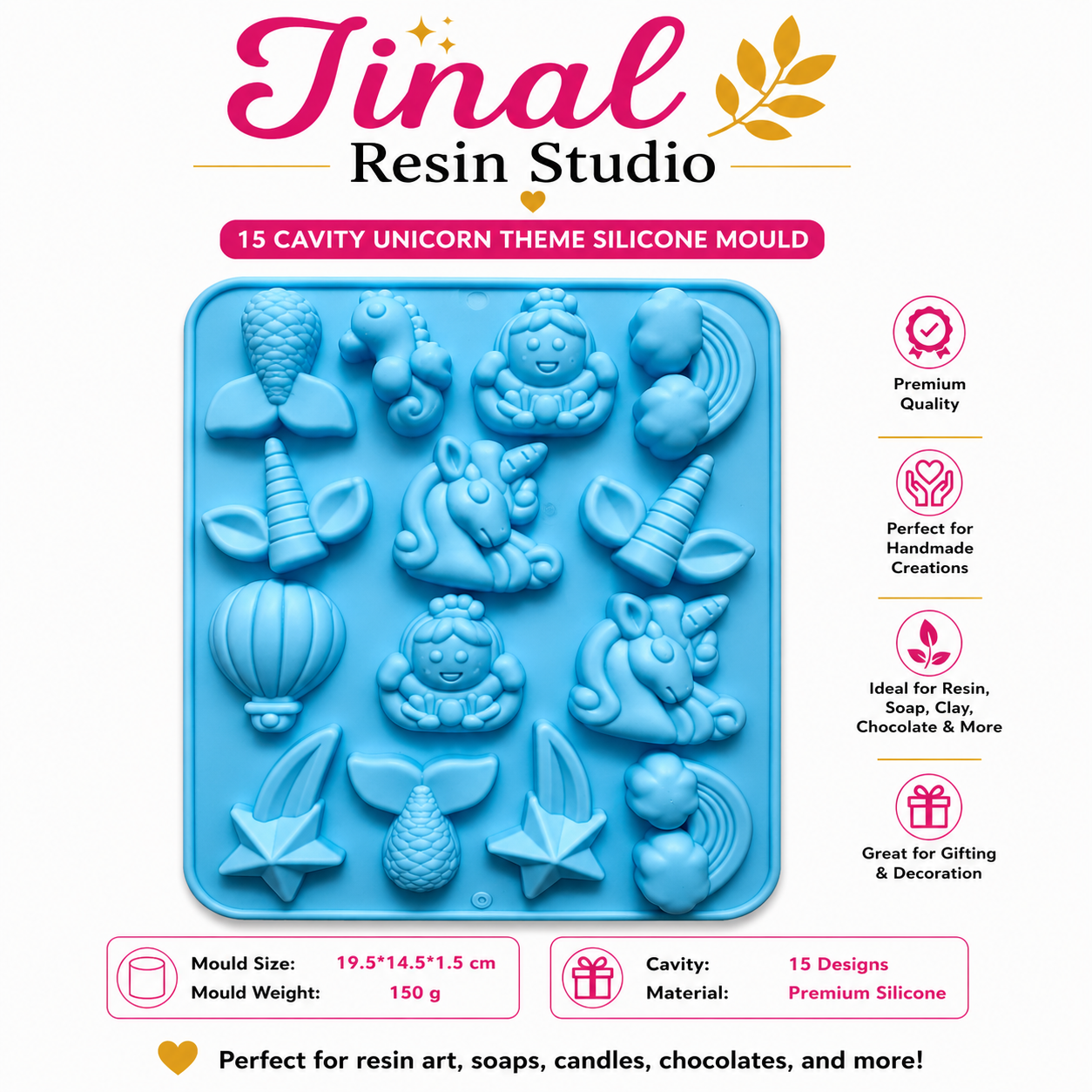 15 cavity unicorn DIY mould