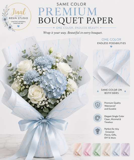 Vine Pattern Bouquet Paper Sky Blue