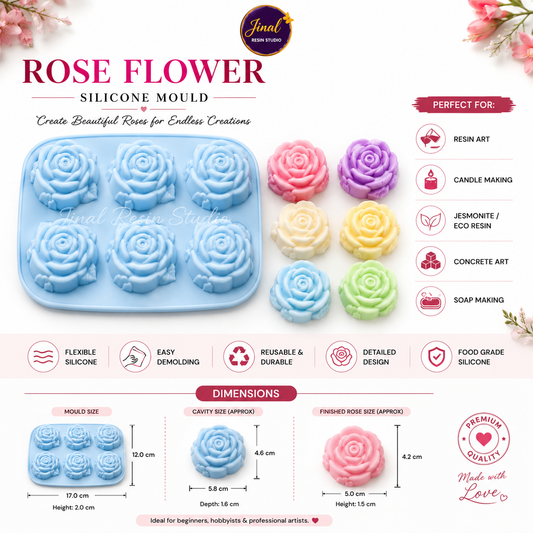 6 Cavity Rose Shape Baking Mould