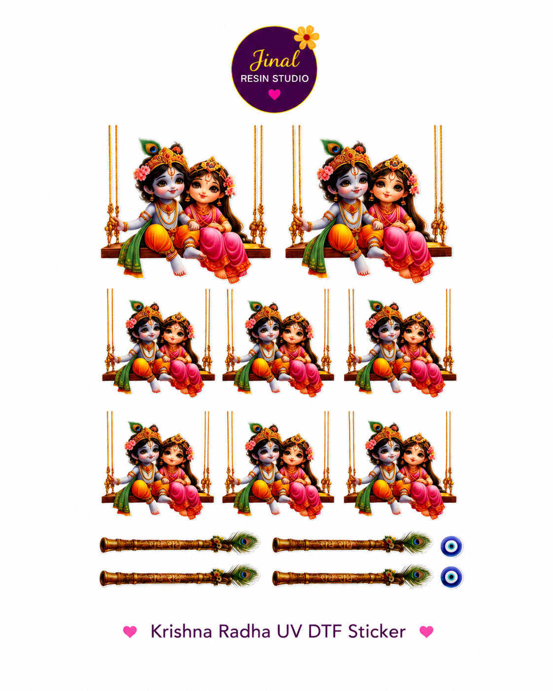 Krishna Radha UV DTF Sticker