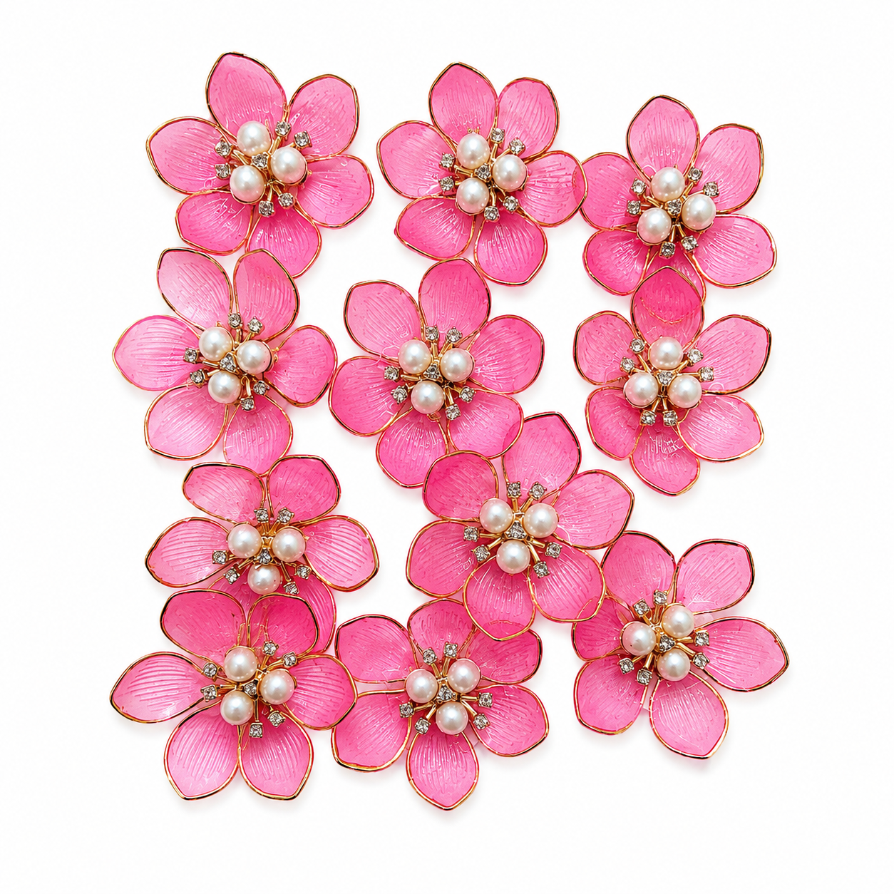 Pink Decorative Pearl Flowers