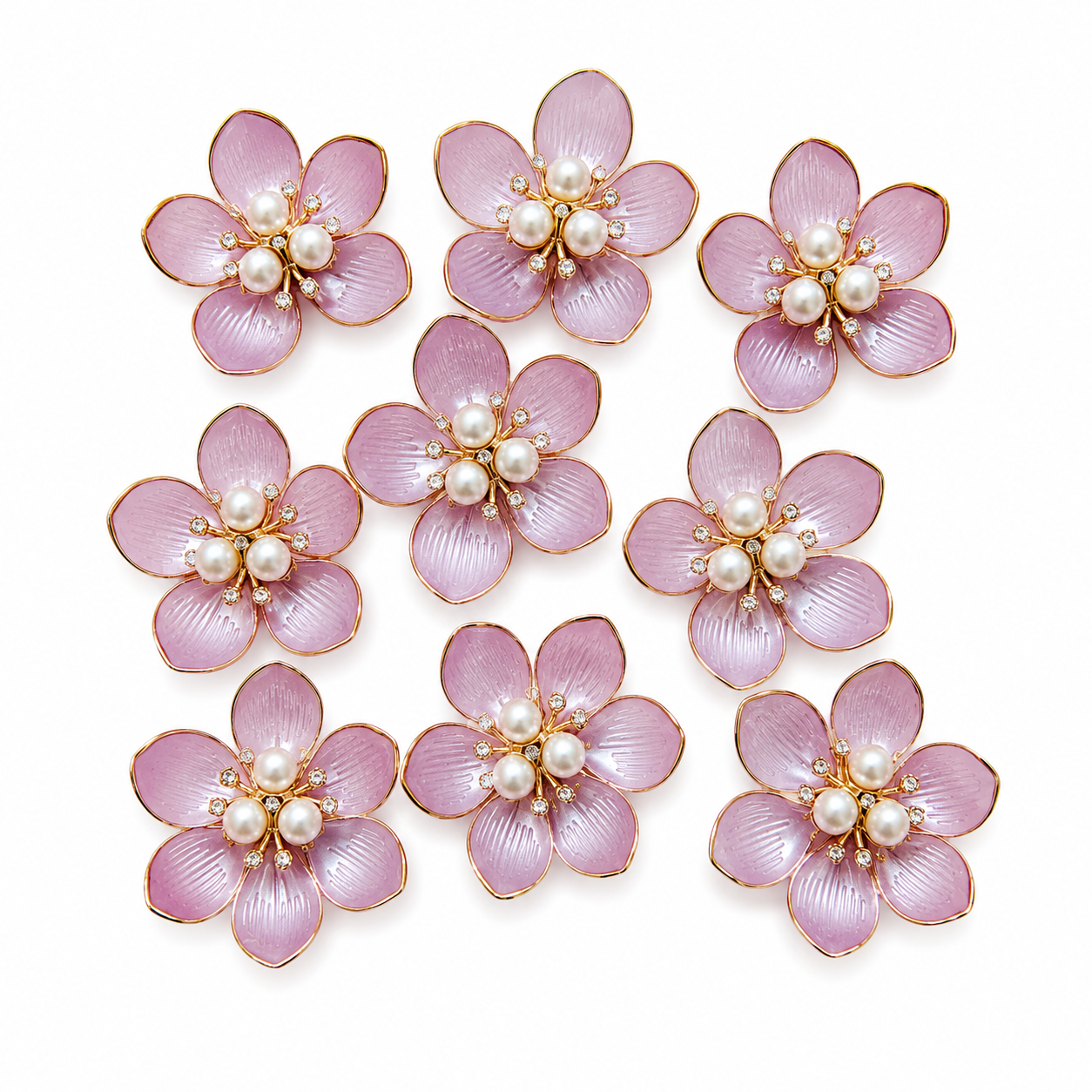 Light Purple Decorative Pearl Flowers