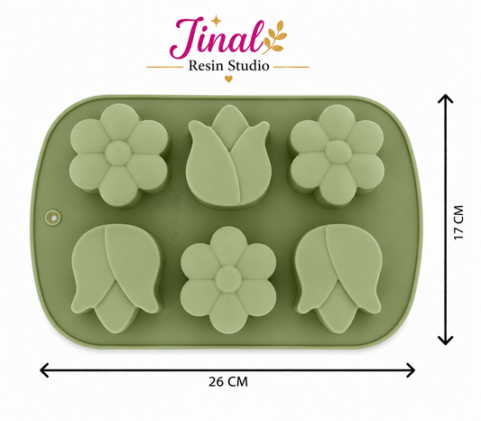 Daisy and tulip Flower ( Spring Flowers) Silicone Mould