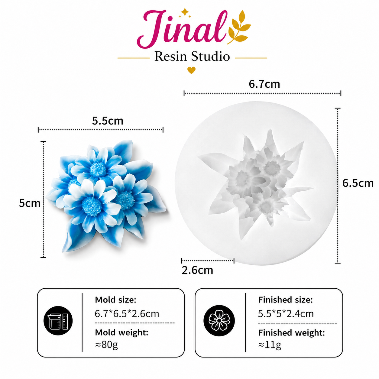 Resin Plumeria Flower Mould 0693