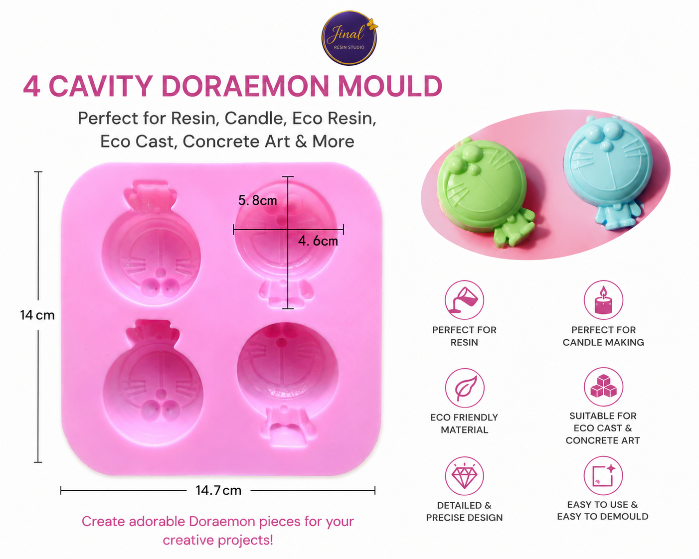 4 Cavity Doraemon Shape mould