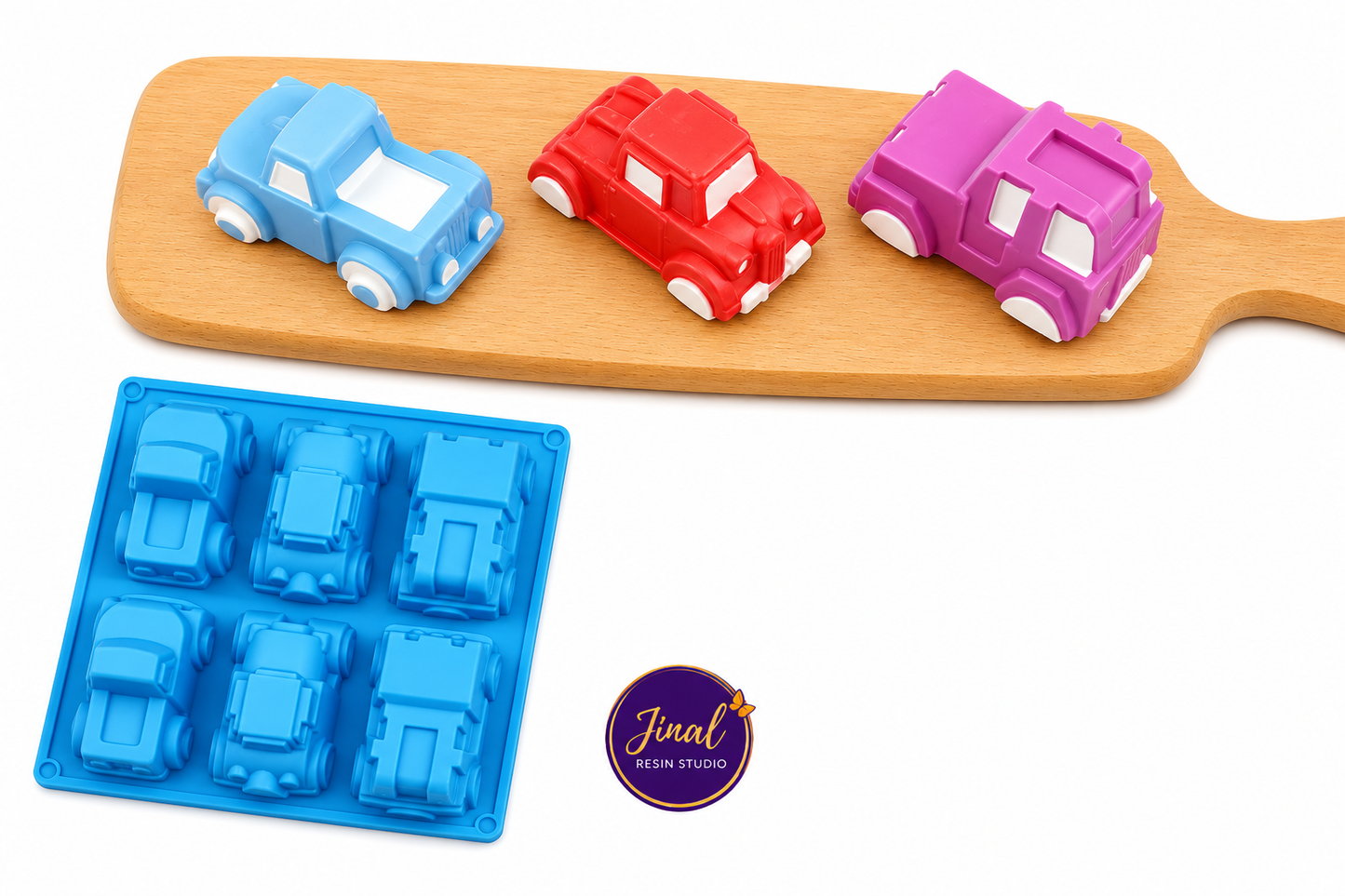 3D 6 Cavity Vintage Car Vehicle Shape Mould