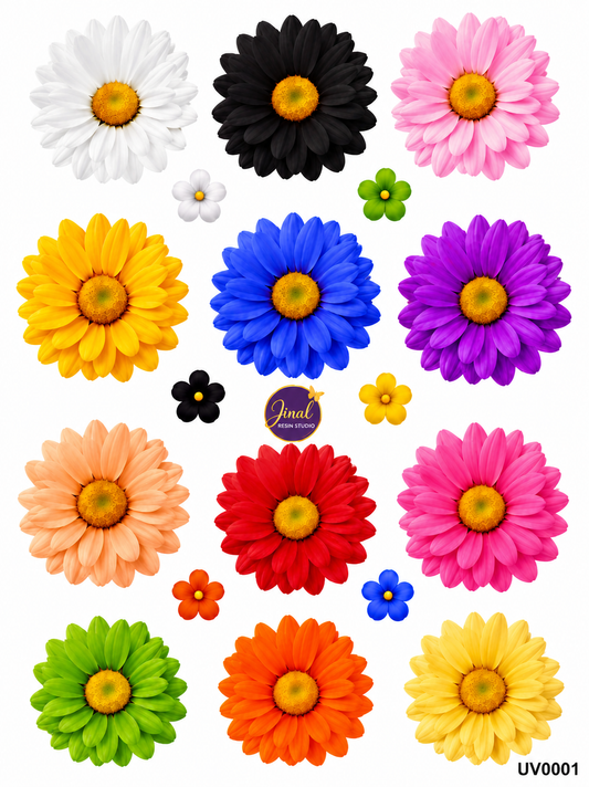 Multi Daisy Flowers UV DTF Sticker