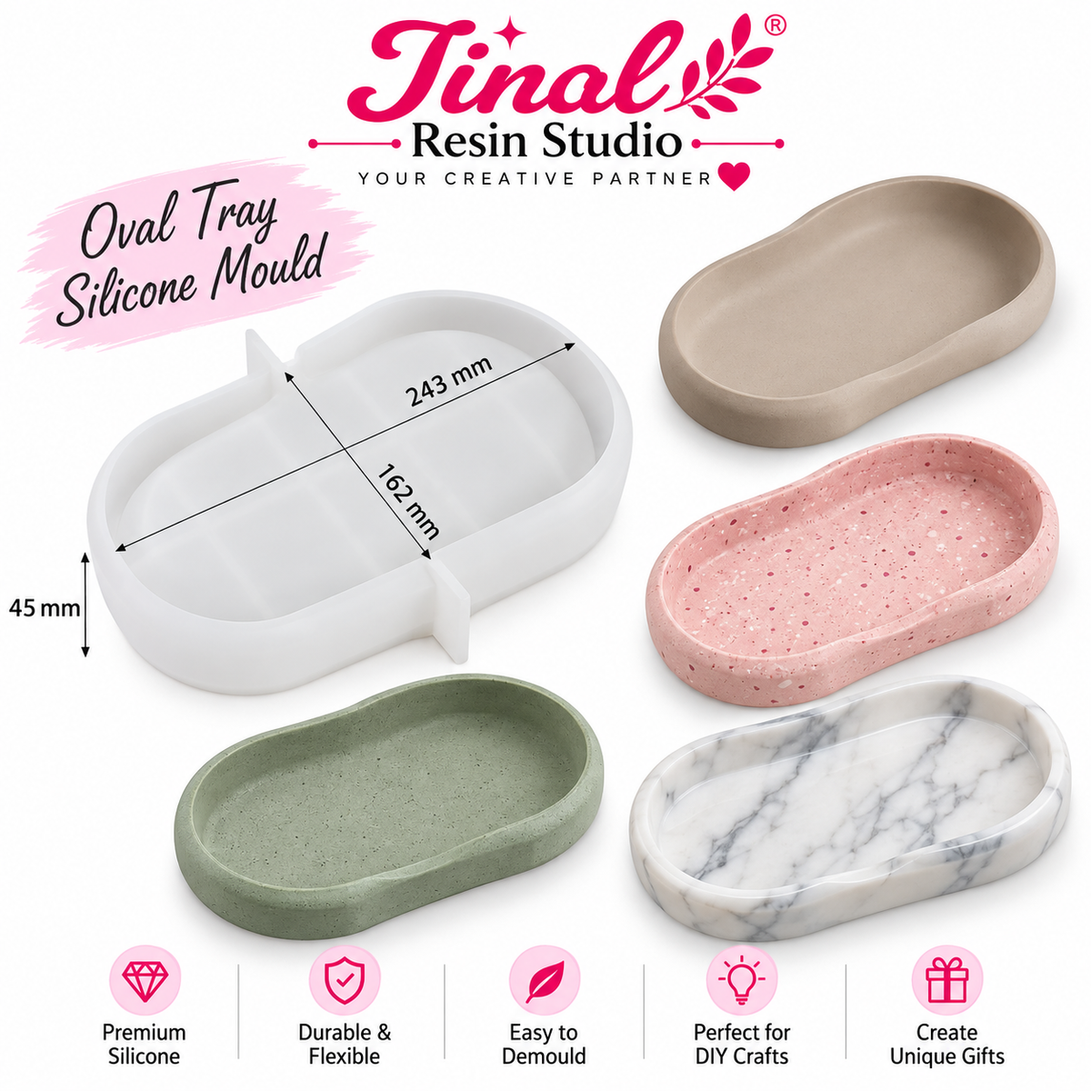Oval Shaped Trinket Trays Mould