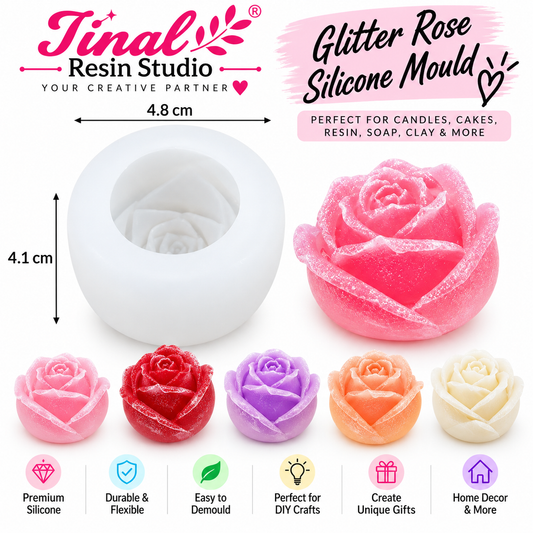 3D Rose Flower Candle mould HM0074