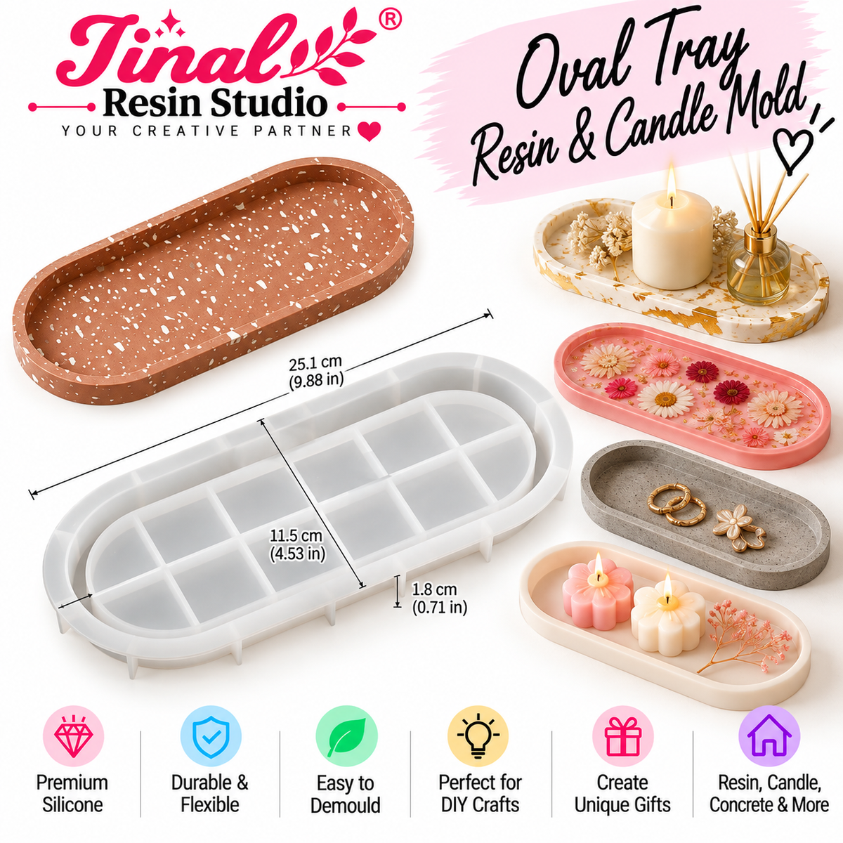 Oval Tray Silicone Mould