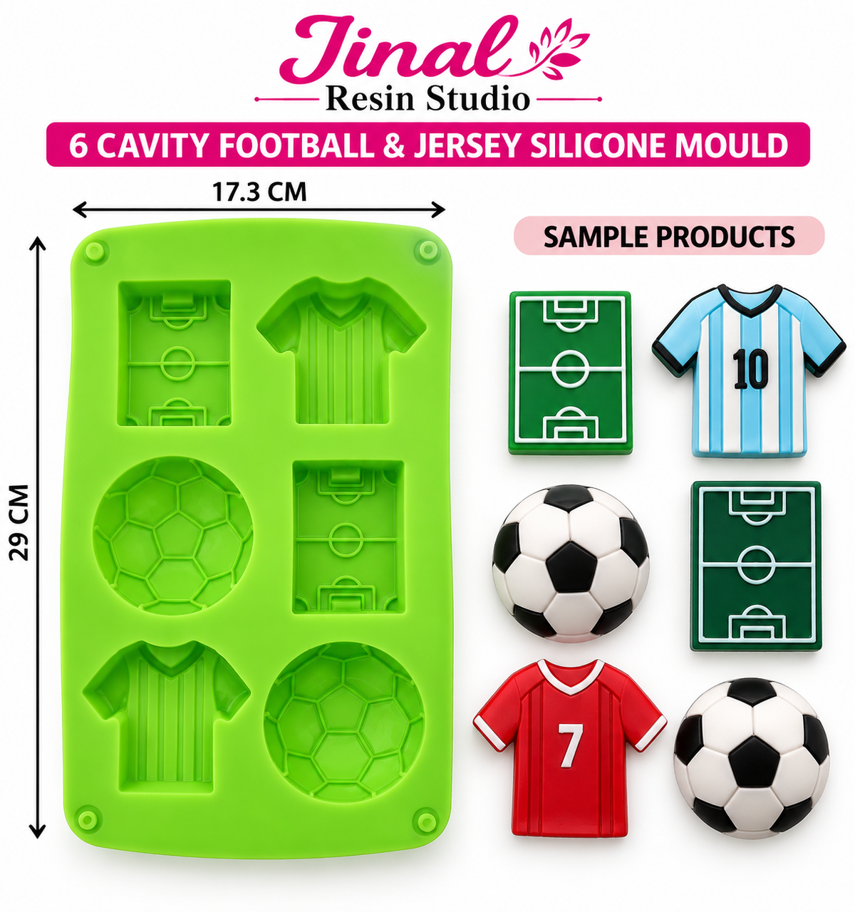 Football Accessories, T-Shirt, Ball &amp; Playground Silicone Mould | Resin & DIY Craft