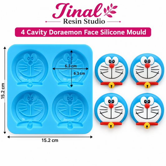 4 Cavity Cat Face Silicone Mould | Resin, Soap, Candle & DIY Craft Mould