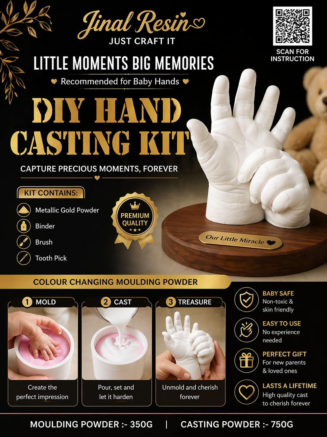 DIY Hand Casting Kit For Baby Hands