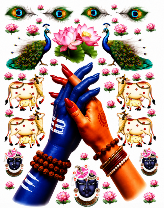 Big A4 Divine Hands & Cow UV DTF Sticker