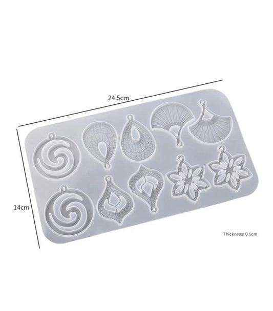10 Cavity Earring,Pendant & Keychain Mould