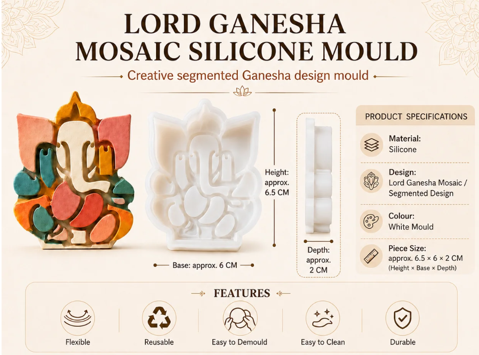 Ganesha Silicone Mould | Ganpati Resin, Jesmonite & DIY Craft Mould