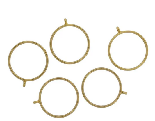 5 in 1 Gold Round Bezels set