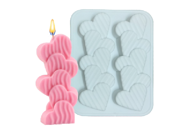 Heart Flower Wave Candle Mould