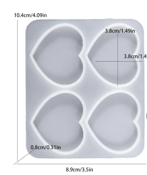 4 Cavity Heart Keychain &amp; Pendant Mould