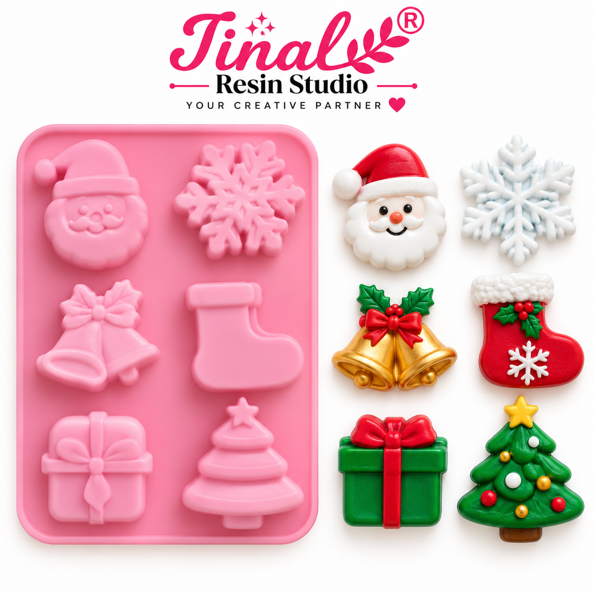 6 Cavity Christmas Theme Silicone Mould