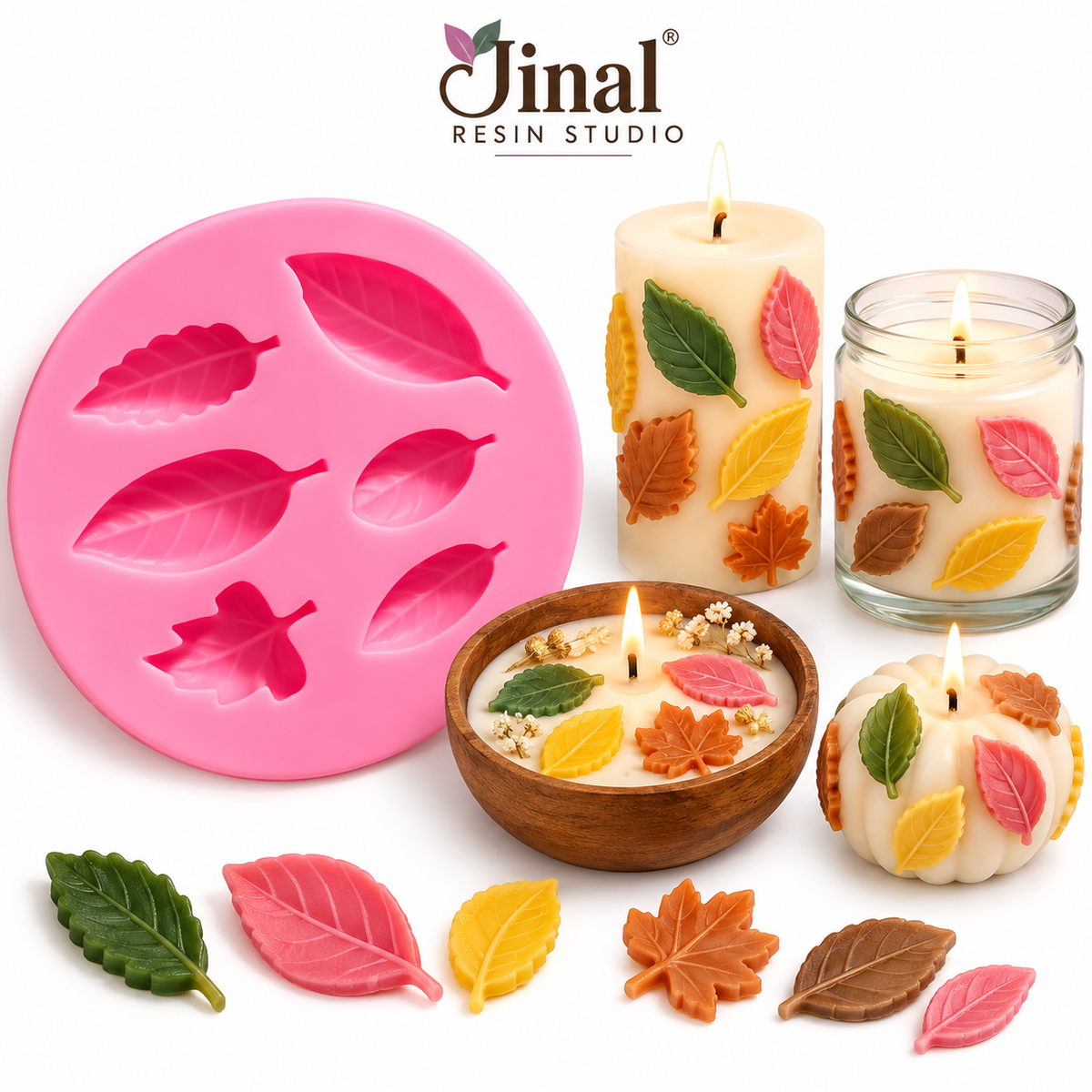 6 Cavity Leaf Pink Silicone Mould