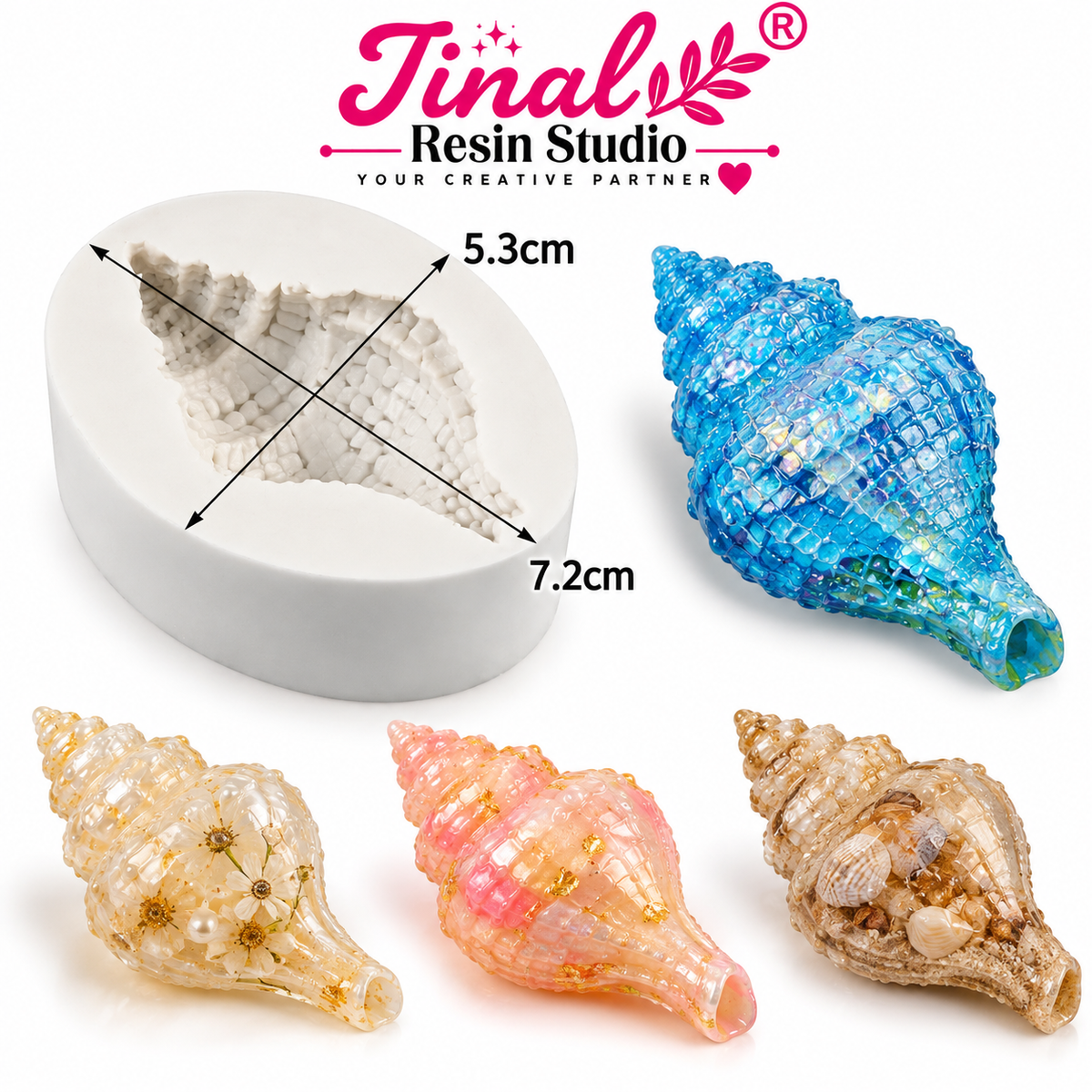 Conch Shell Silicone Mould for Resin & Concrecast Art HM0137