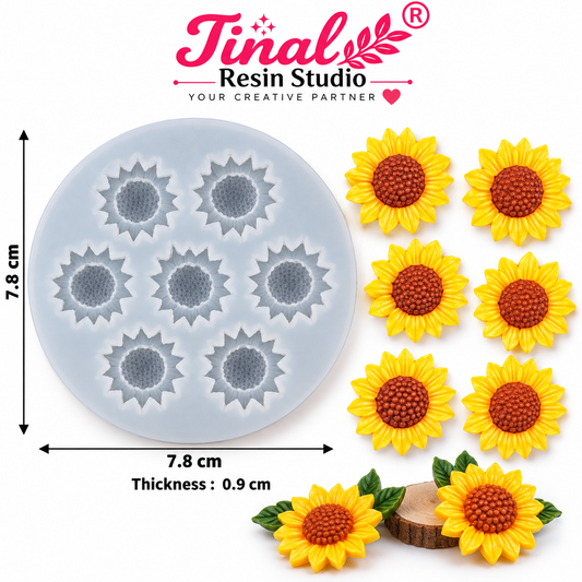 6 Cavity 3D Sunflower Silicone Mould – Candle & Resin Art HM0132