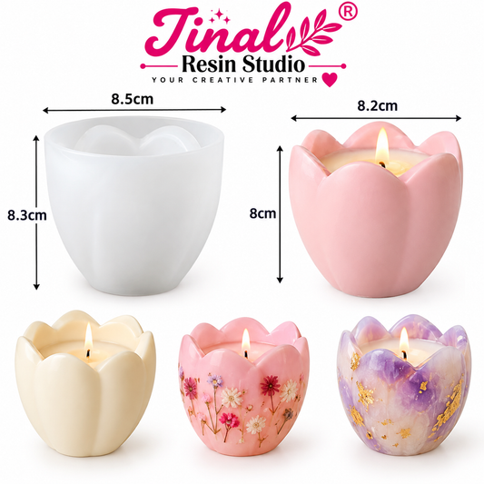 Flower Candle Jar Silicone Mould SM1103