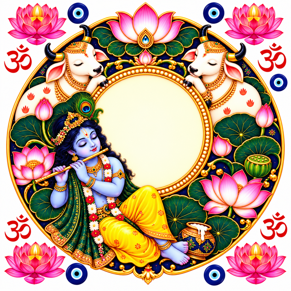 Krishna’s Lotus Mandala Devotional UV DTF Sticker