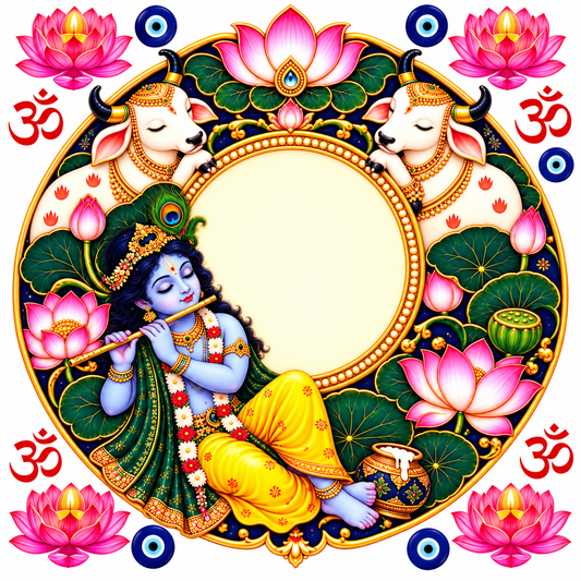 Krishna’s Lotus Mandala Devotional Peel off UV DTF Sticker