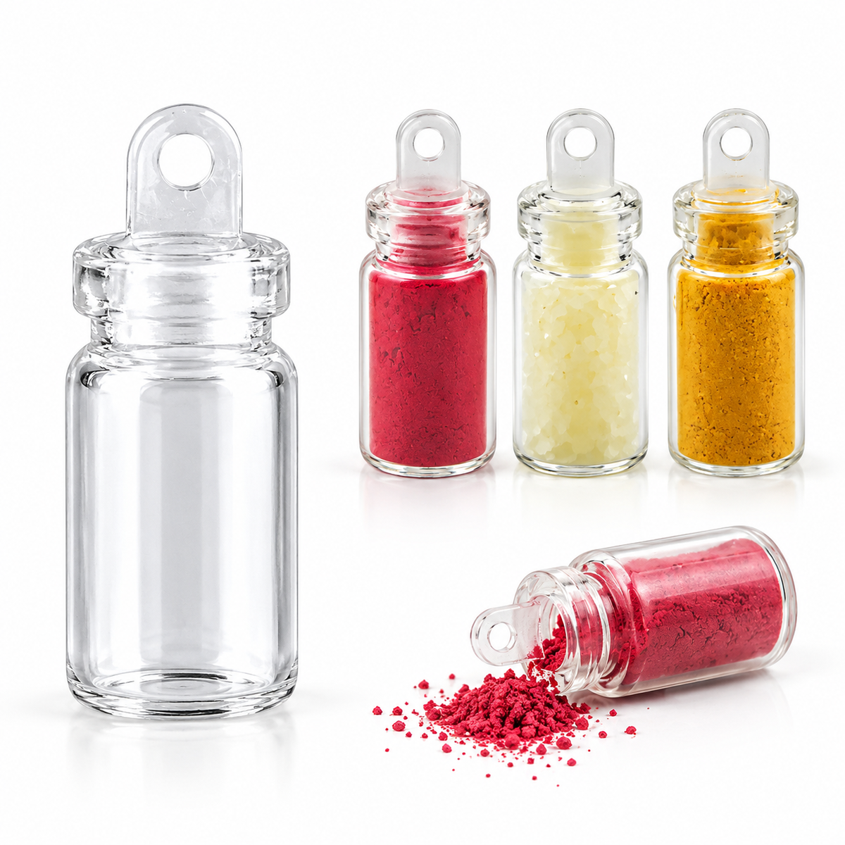 Empty Glass Bottle with Lid Pack Of 10
