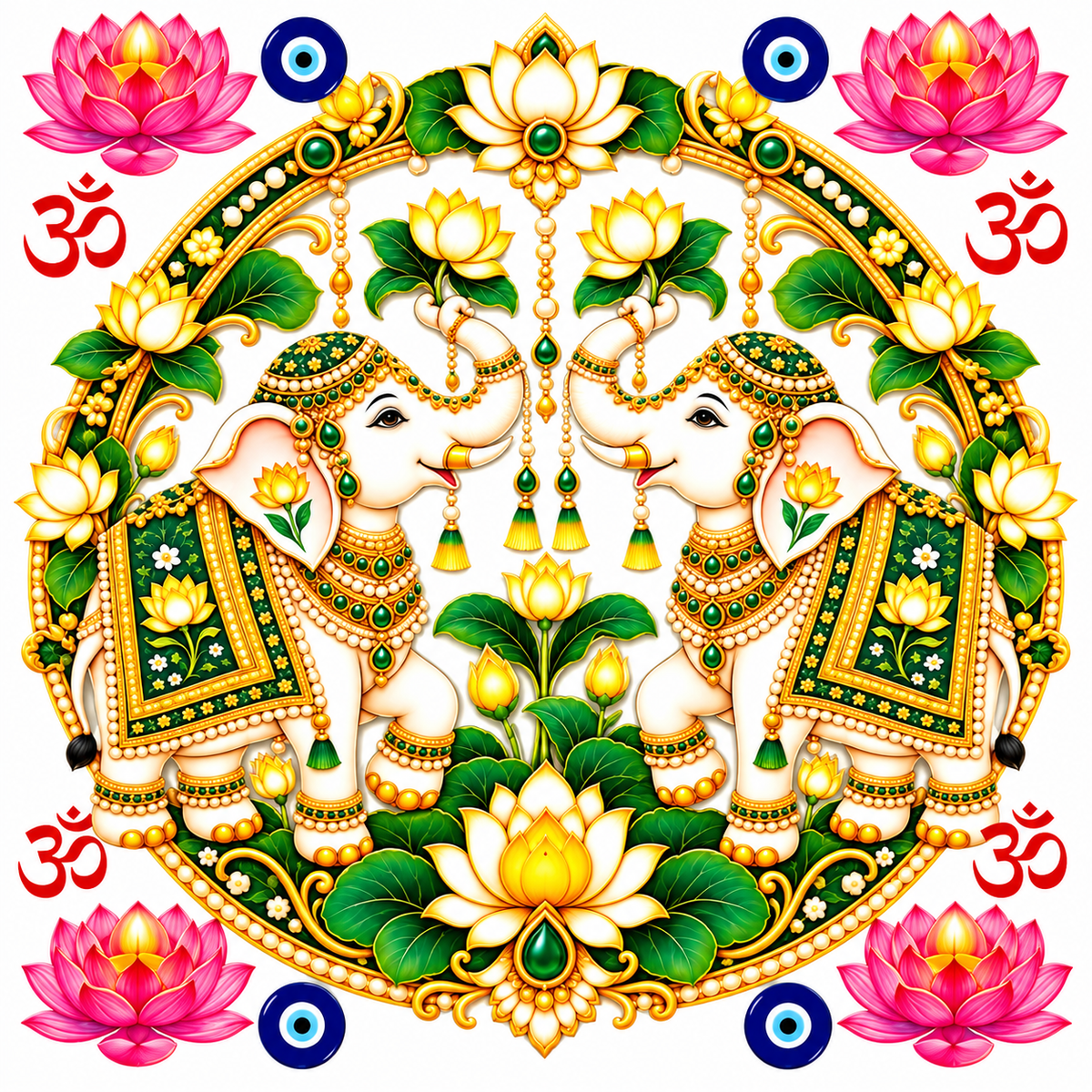 Elephant Lotus Mandala Peel off UV DTF Sticker
